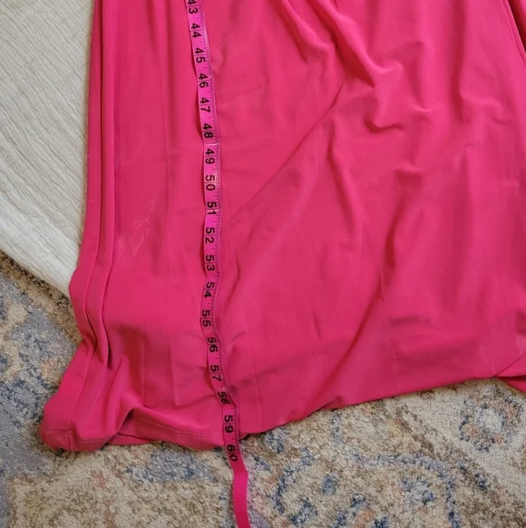 Boston Proper Slinky Knit Ruched Long Sleeve Maxi Dress Sz M Pink, Cocktail - Picture 6 of 6